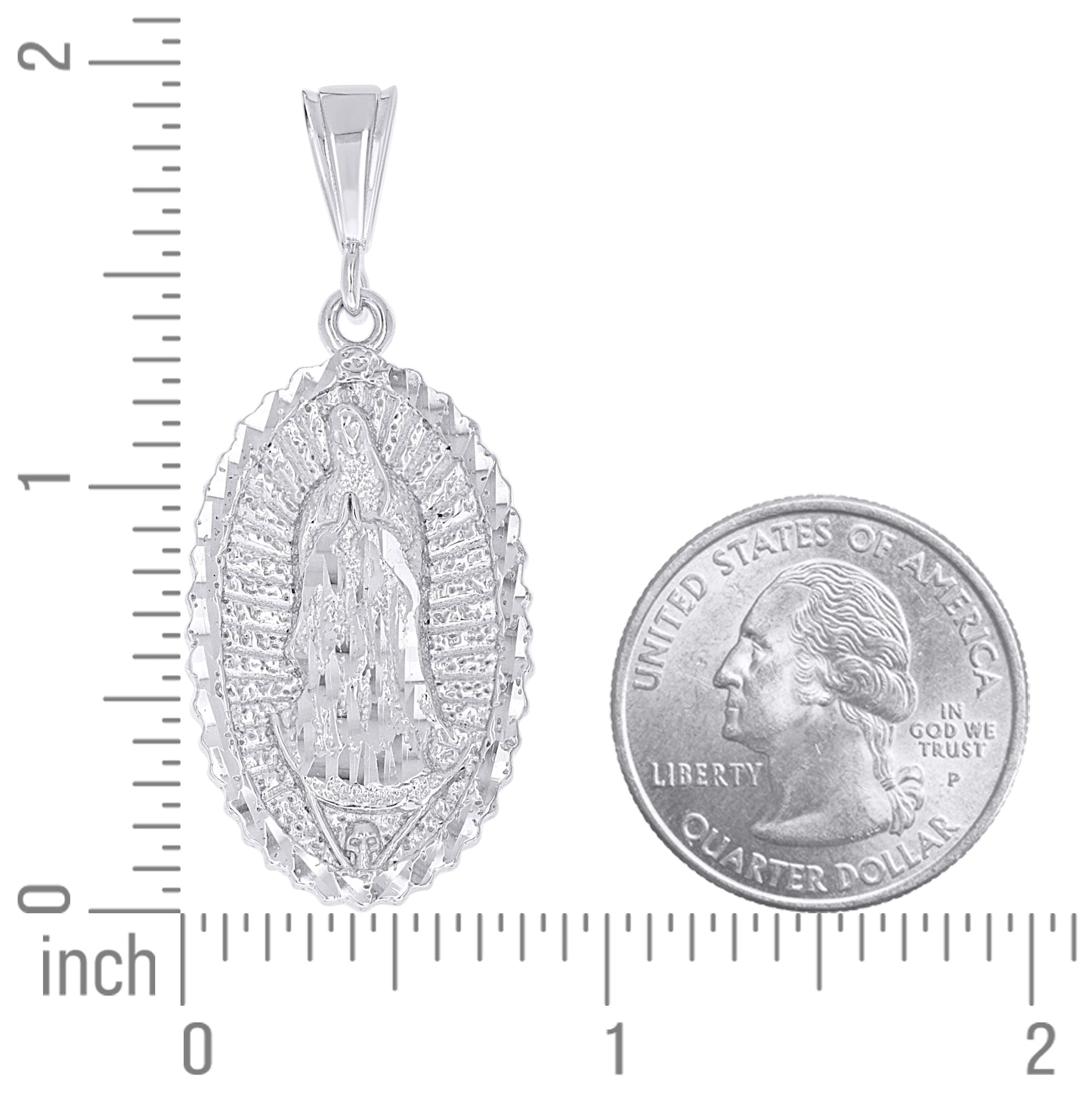 Sterling Silver Unisex Guadalupe Religious Charm Pendant – Elegant Jewelry Gift for Birthday, Anniversary, Engagement, Wedding
