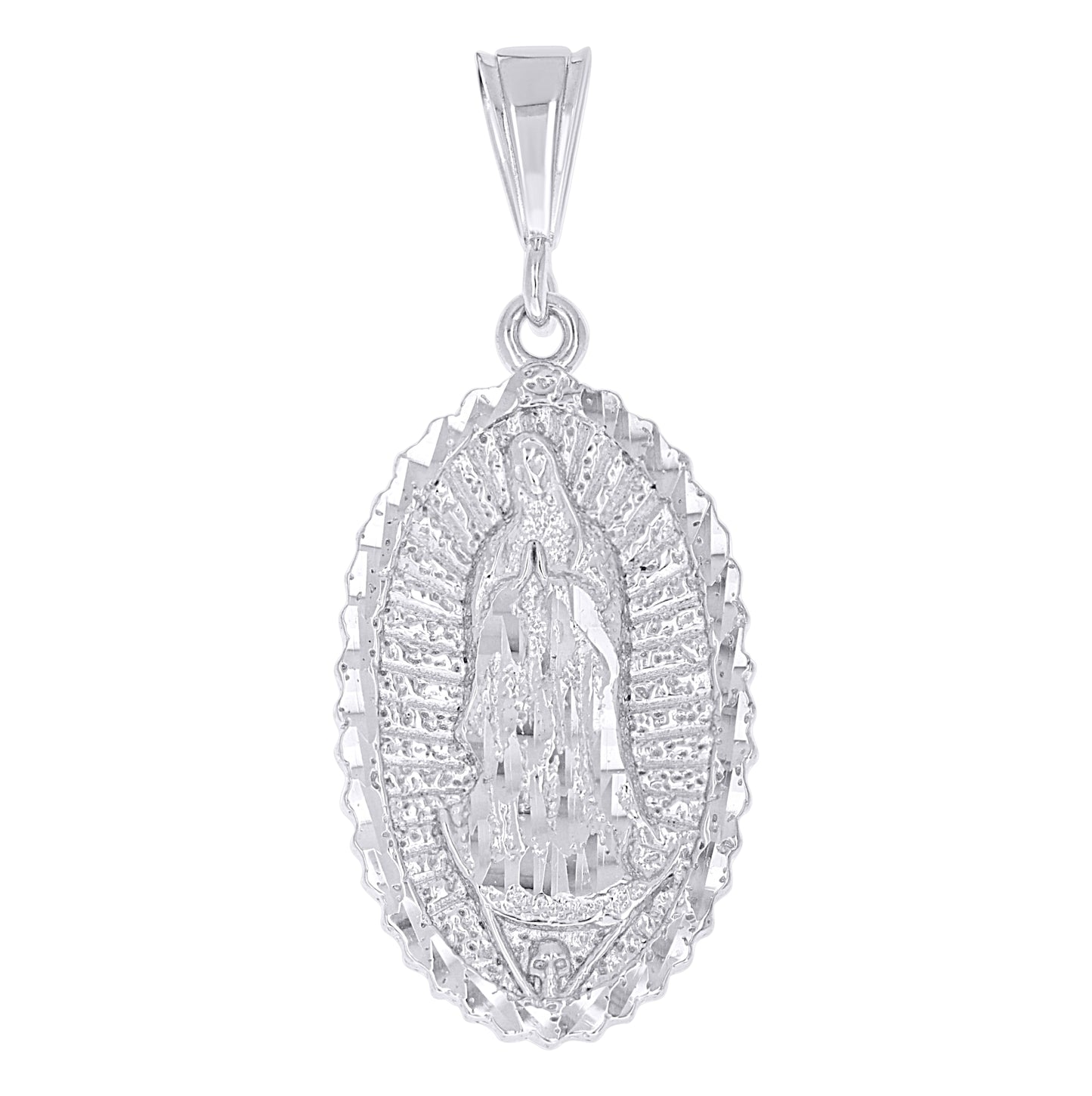 Sterling Silver Unisex Guadalupe Religious Charm Pendant – Elegant Jewelry Gift for Birthday, Anniversary, Engagement, Wedding