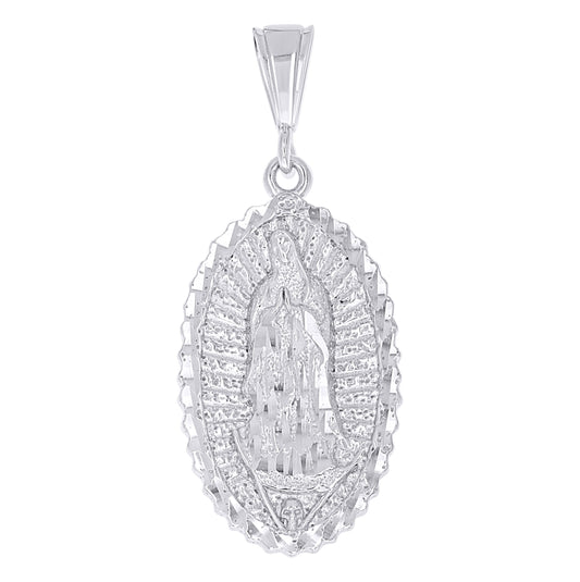 Sterling Silver Unisex Guadalupe Religious Charm Pendant – Elegant Jewelry Gift for Birthday, Anniversary, Engagement, Wedding