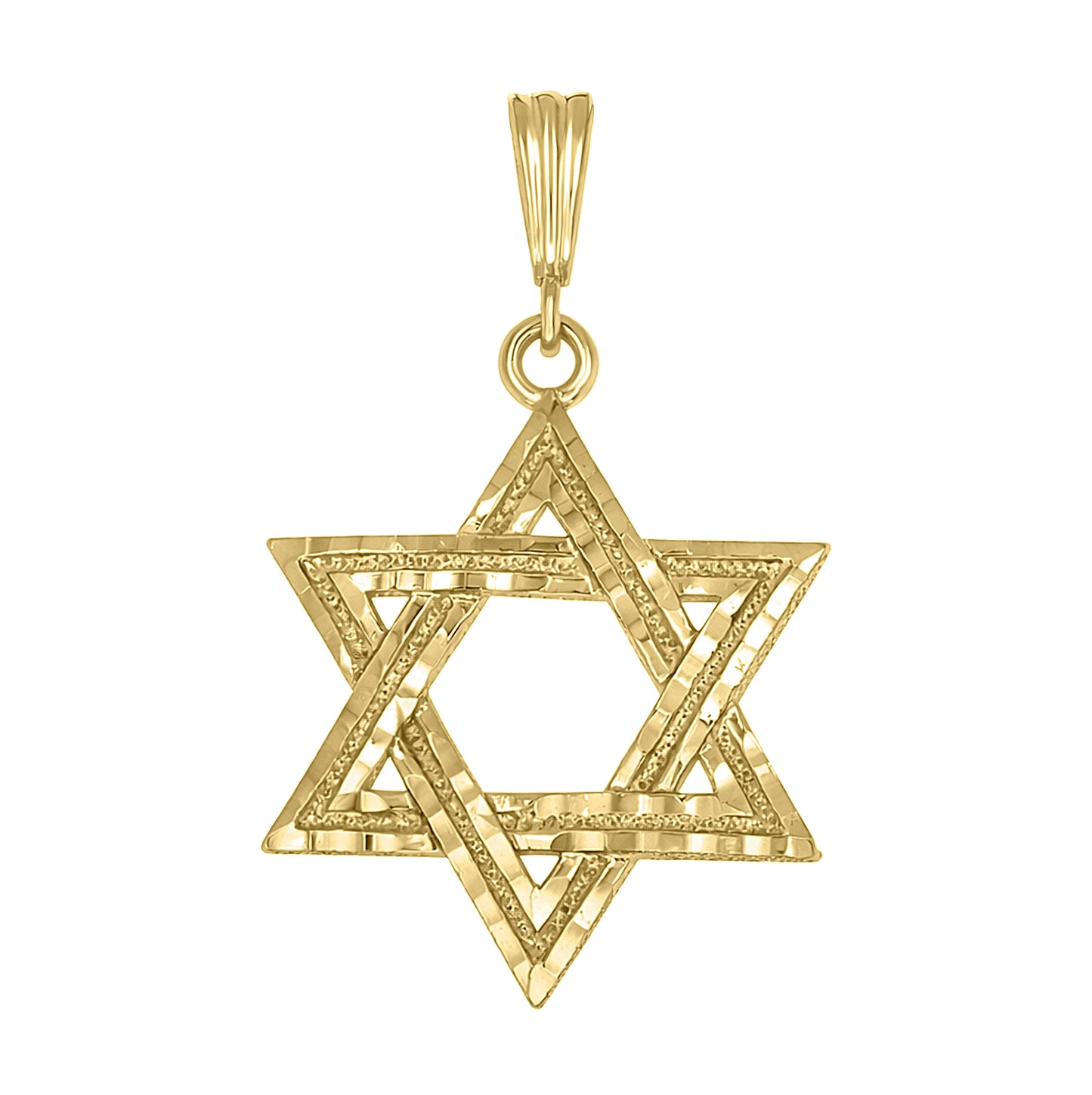 Sterling Silver Yellow-Tone Unisex Star Of David Religious Charm Pendant – Elegant Jewelry Gift for Birthday, Anniversary, Engagement, Wedding