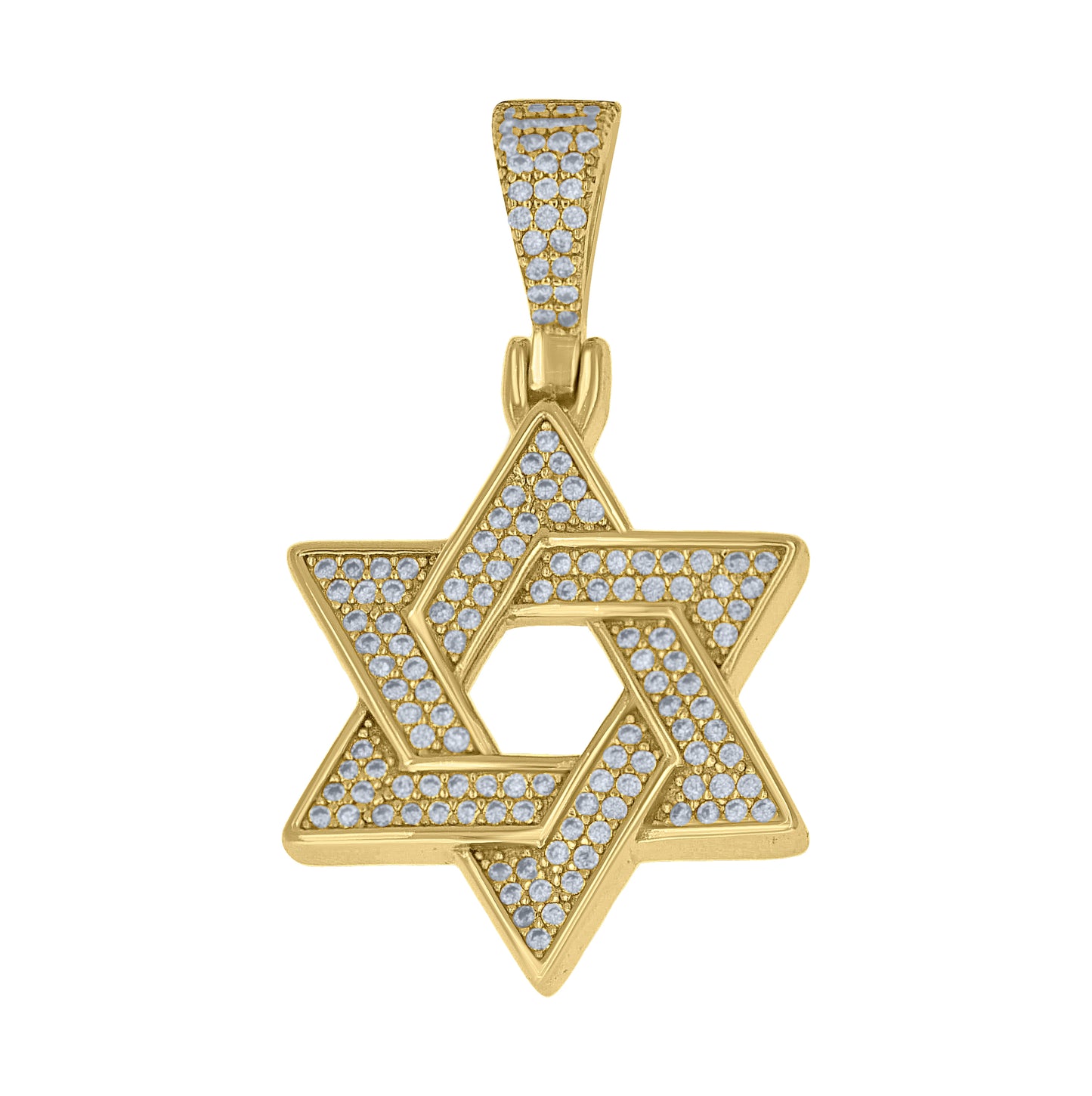 Sterling Silver Yellow-Tone Unisex Cubic-Zirconia Star Of David Religious Pendant – Elegant Jewelry Gift for Birthday, Anniversary, Engagement, Wedding