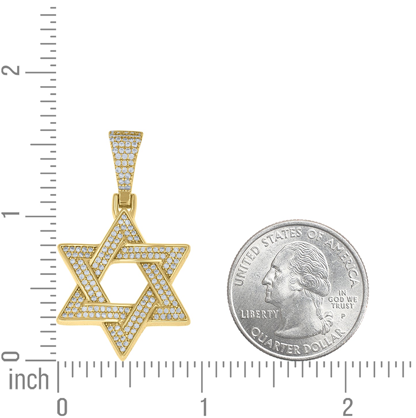 Sterling Silver Yellow-Tone Unisex Cubic-Zirconia Star Of David Religious Pendant – Elegant Jewelry Gift for Birthday, Anniversary, Engagement, Wedding