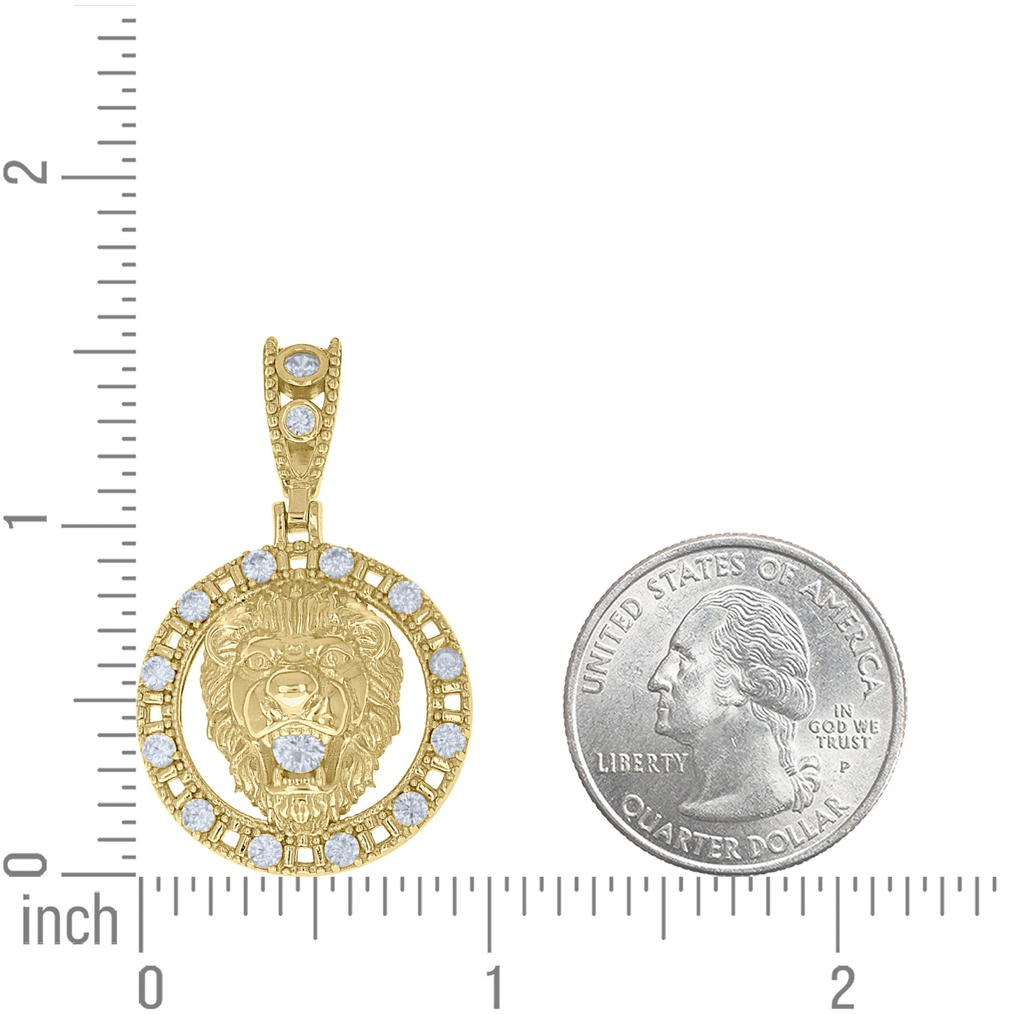 Sterling Silver Yellow-Tone Mens Cubic-Zirconia Leo/Lion Head Charm Pendant – Elegant Jewelry Gift for Birthday, Anniversary, Engagement, Wedding