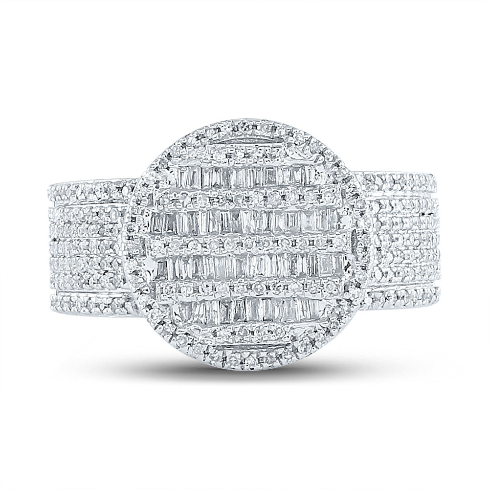 10K Yellow Gold Mens Baguette Diamond Statement Cluster Ring 1 Cttw, Mens Size: 7-13