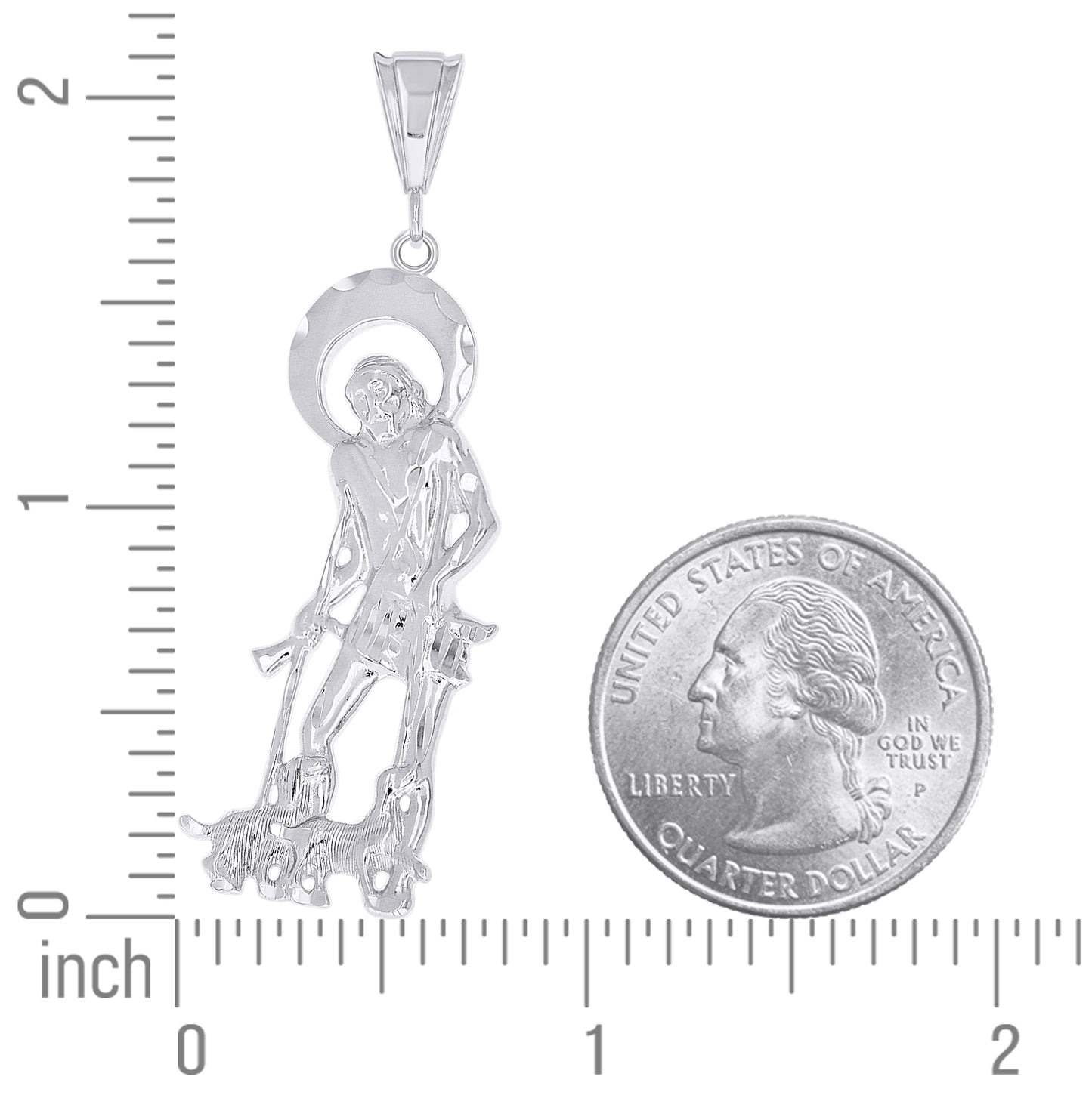 Sterling Silver Men St. Lazarus Religious Charm Pendant – Elegant Jewelry Gift for Birthday, Anniversary, Engagement, Wedding