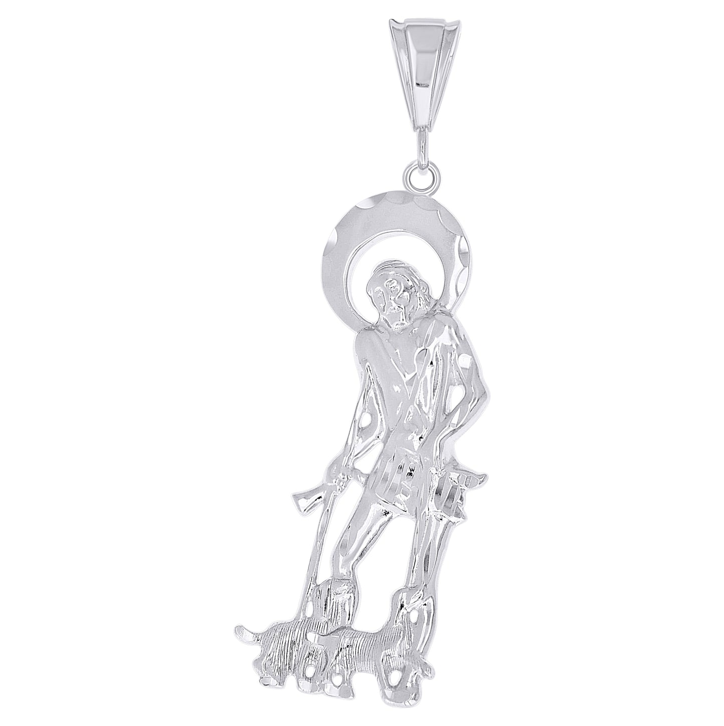 Sterling Silver Men St. Lazarus Religious Charm Pendant – Elegant Jewelry Gift for Birthday, Anniversary, Engagement, Wedding