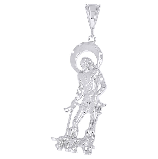 Sterling Silver Men St. Lazarus Religious Charm Pendant – Elegant Jewelry Gift for Birthday, Anniversary, Engagement, Wedding
