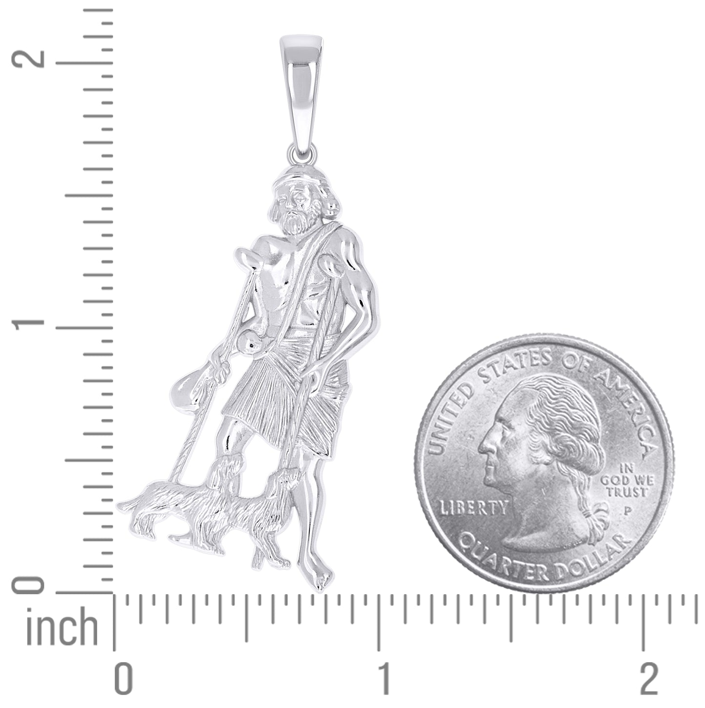 Sterling Silver Men St. Lazarus Religious Charm Pendant – Elegant Jewelry Gift for Birthday, Anniversary, Engagement, Wedding