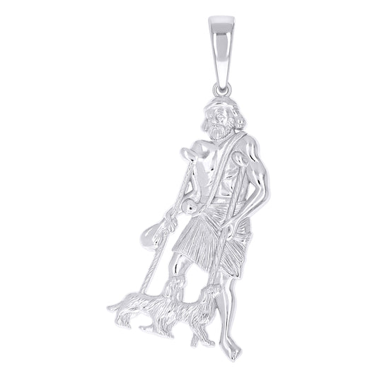 Sterling Silver Men St. Lazarus Religious Charm Pendant – Elegant Jewelry Gift for Birthday, Anniversary, Engagement, Wedding