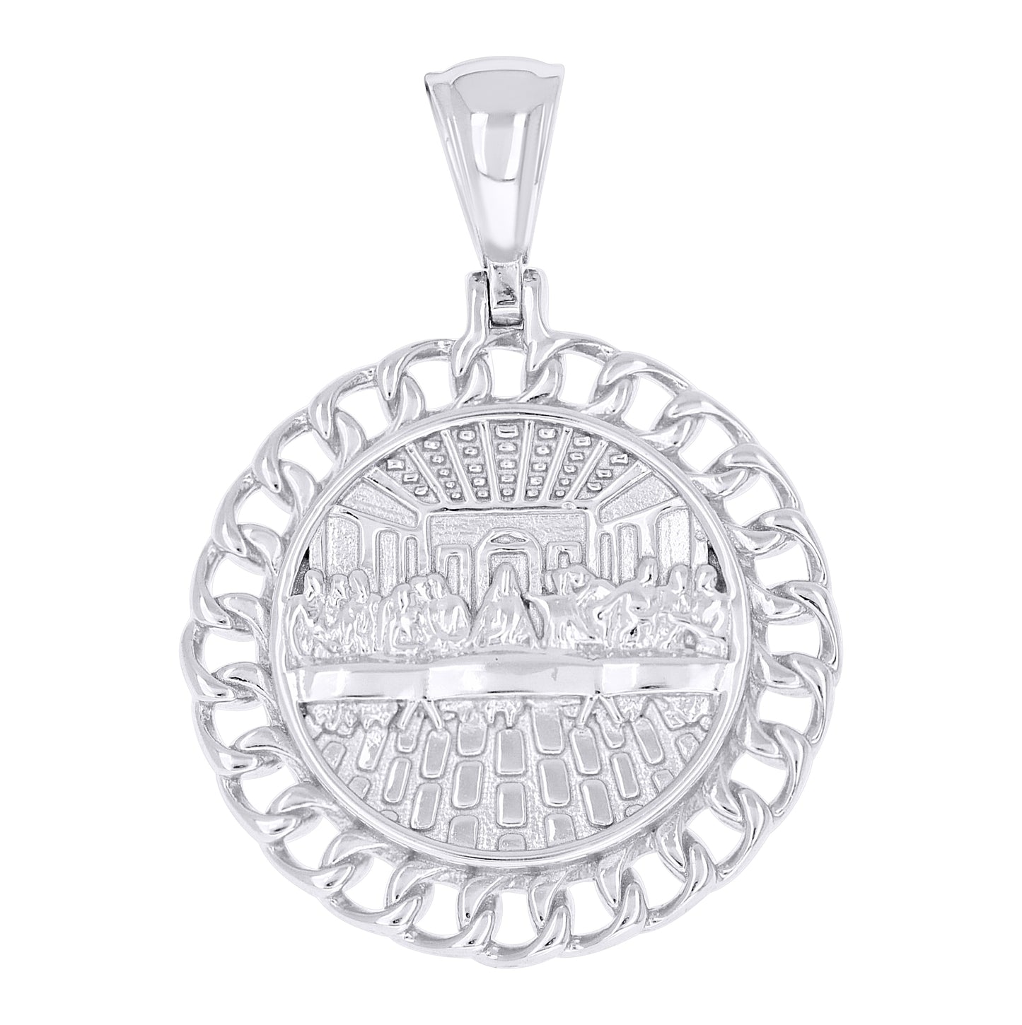 Sterling Silver Men Last Supper Religious Charm Pendant – Elegant Jewelry Gift for Birthday, Anniversary, Engagement, Wedding