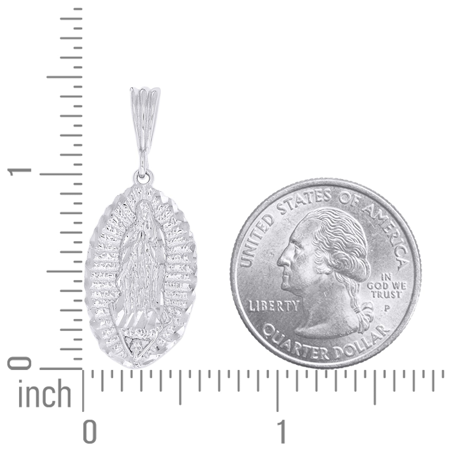Sterling Silver Men Guadalupe Religious Charm Pendant – Elegant Jewelry Gift for Birthday, Anniversary, Engagement, Wedding