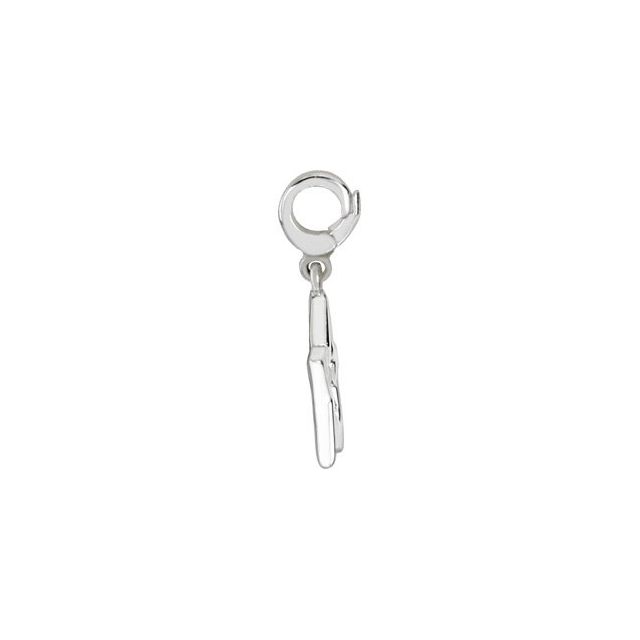 14K White Gold 23.5 X 13.5 Mm Polished Tiny Star Charm/Pendant