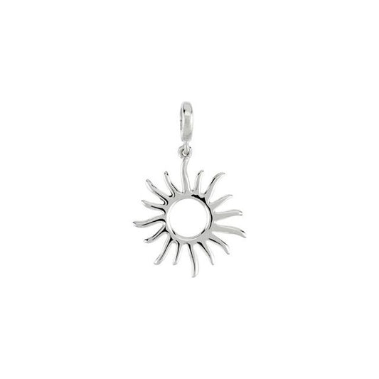 14K White Gold 28.75 X 17 Mm Polished Sun Charm/Pendant