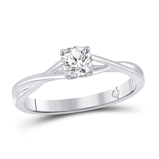 14K Yellow Or White Gold  Womens Round Diamond Solitaire Bridal Wedding Engagement Ring 1/2 Cttw, Womens Size: 5-10