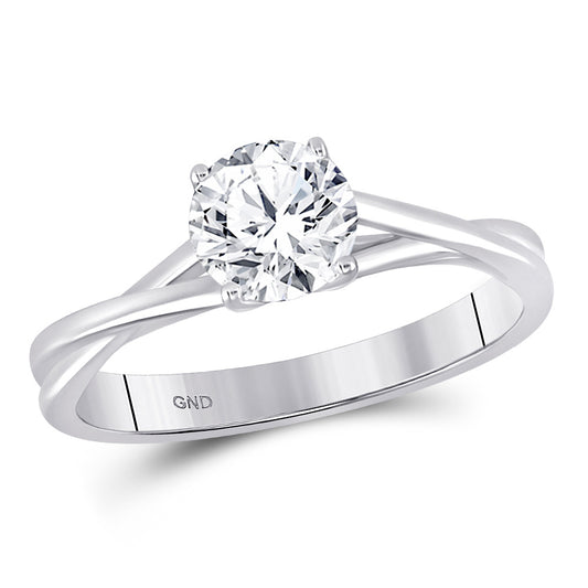 14K White Or Yellow Gold Round Diamond Solitaire Bridal Wedding Engagement Ring , Womens Size: 5-10
