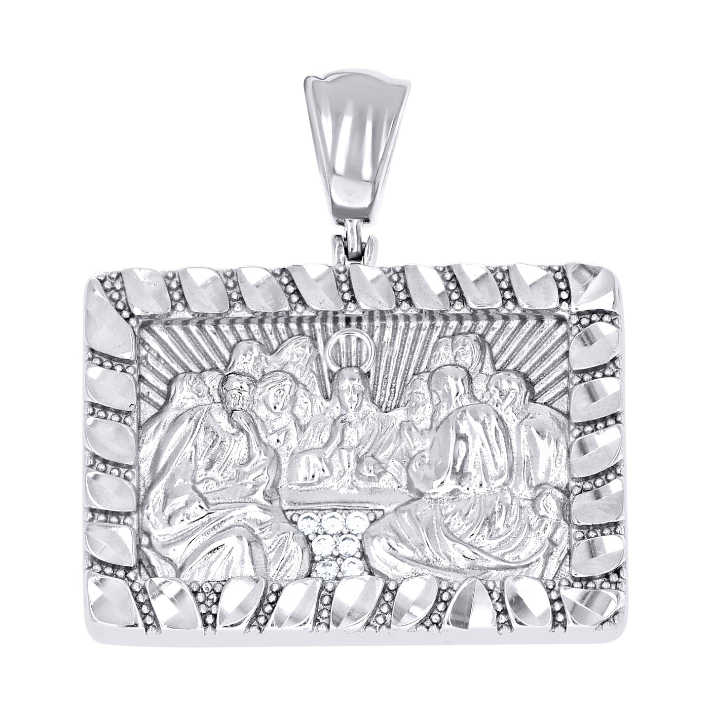 Sterling Silver Men Last Supper Religious Charm Pendant – Elegant Jewelry Gift for Birthday, Anniversary, Engagement, Wedding