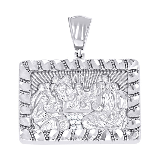 Sterling Silver Men Last Supper Religious Charm Pendant – Elegant Jewelry Gift for Birthday, Anniversary, Engagement, Wedding