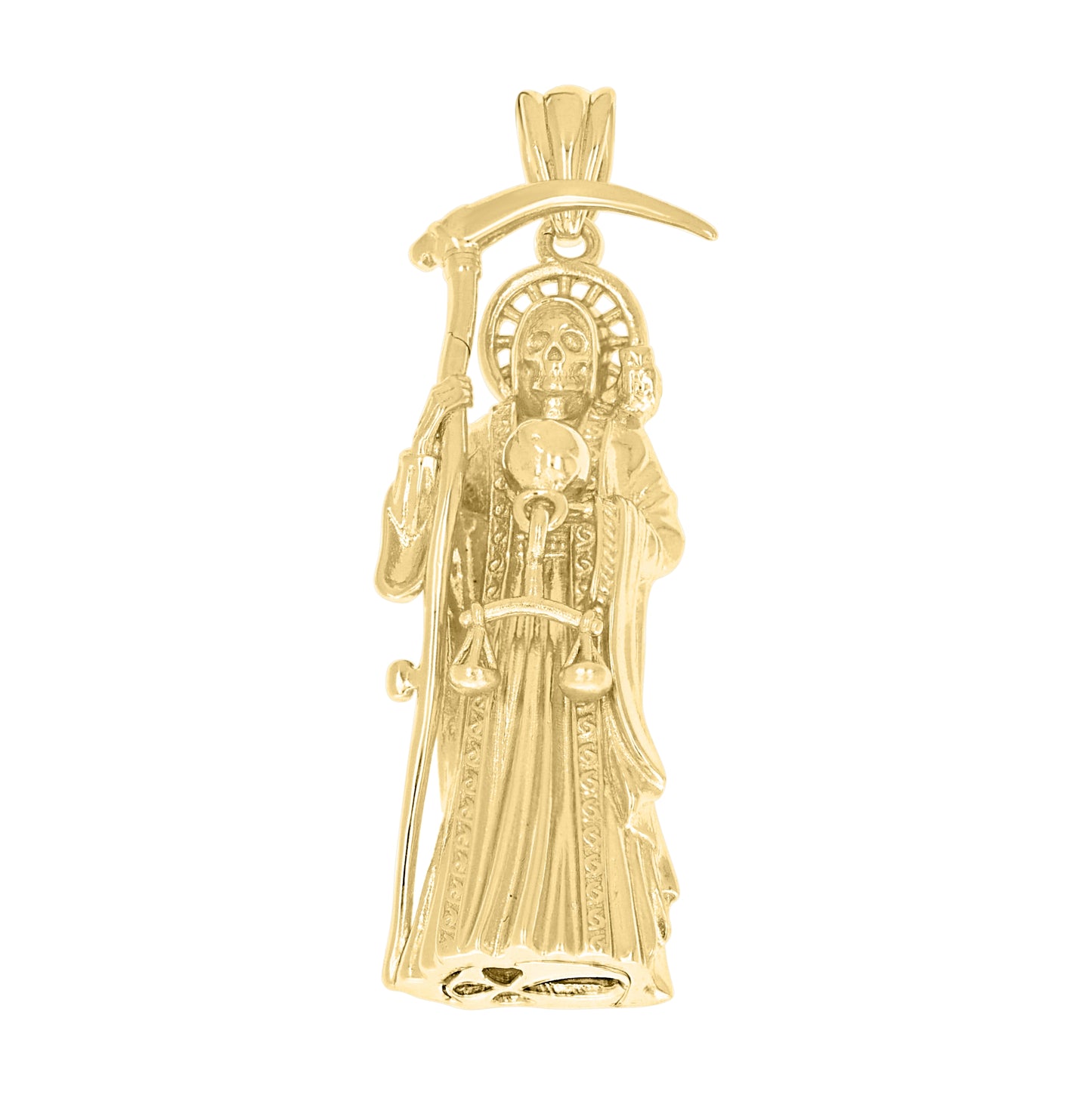 Sterling Silver Men Grim Reaper Death Angel Religious Charm Pendant – Elegant Jewelry Gift for Birthday, Anniversary, Engagement, Wedding