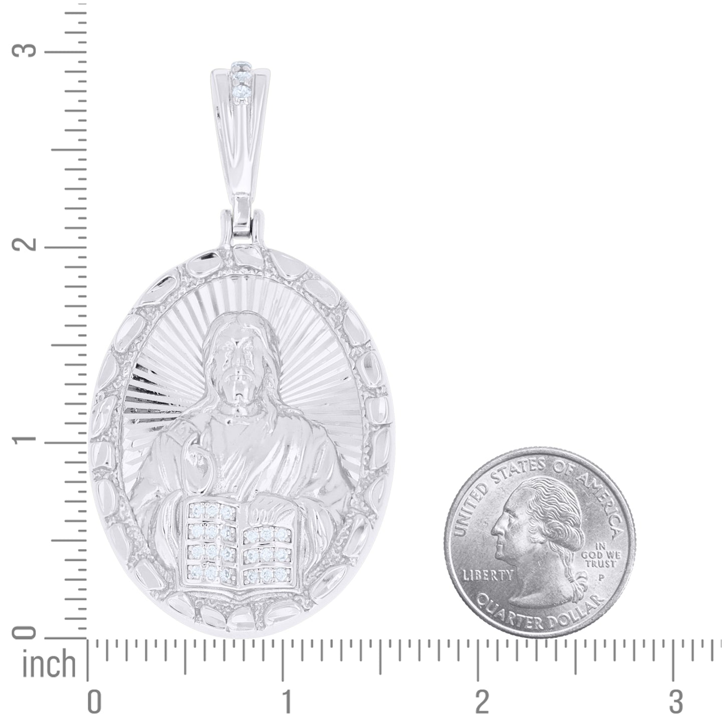 Sterling Silver Unisex Cubic-Zirconia Jesus Religious Pendant – Elegant Jewelry Gift for Birthday, Anniversary, Engagement, Wedding