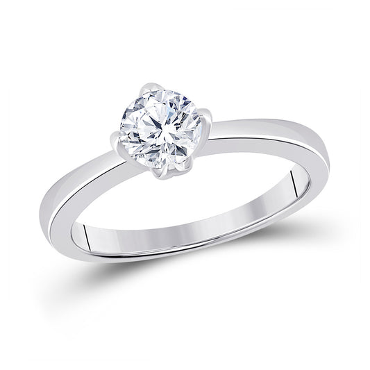 14K White Gold Round Diamond Solitaire Bridal Wedding Engagement Ring 3/4 Cttw, Womens Size: 5-10