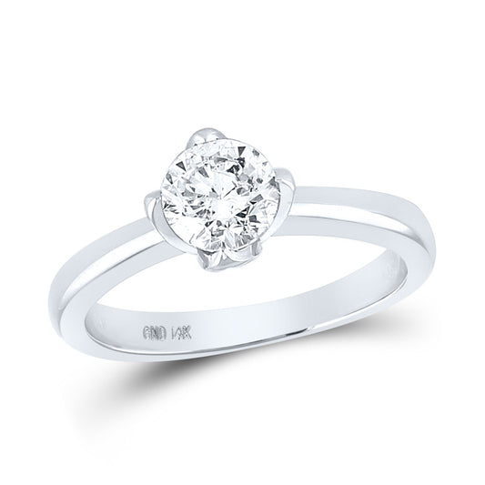 14K White Gold Round Diamond Solitaire Bridal Wedding Engagement Ring 1 Cttw, Womens Size: 5-10