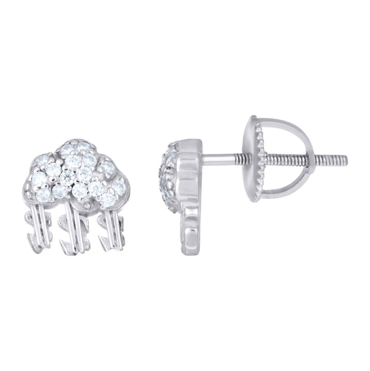 Sterling Silver Womens Moissanite Dollar Sign Cloud Fashion Stud Earrings– Elegant Jewelry Gift for Birthday, Anniversary, Engagement, Wedding