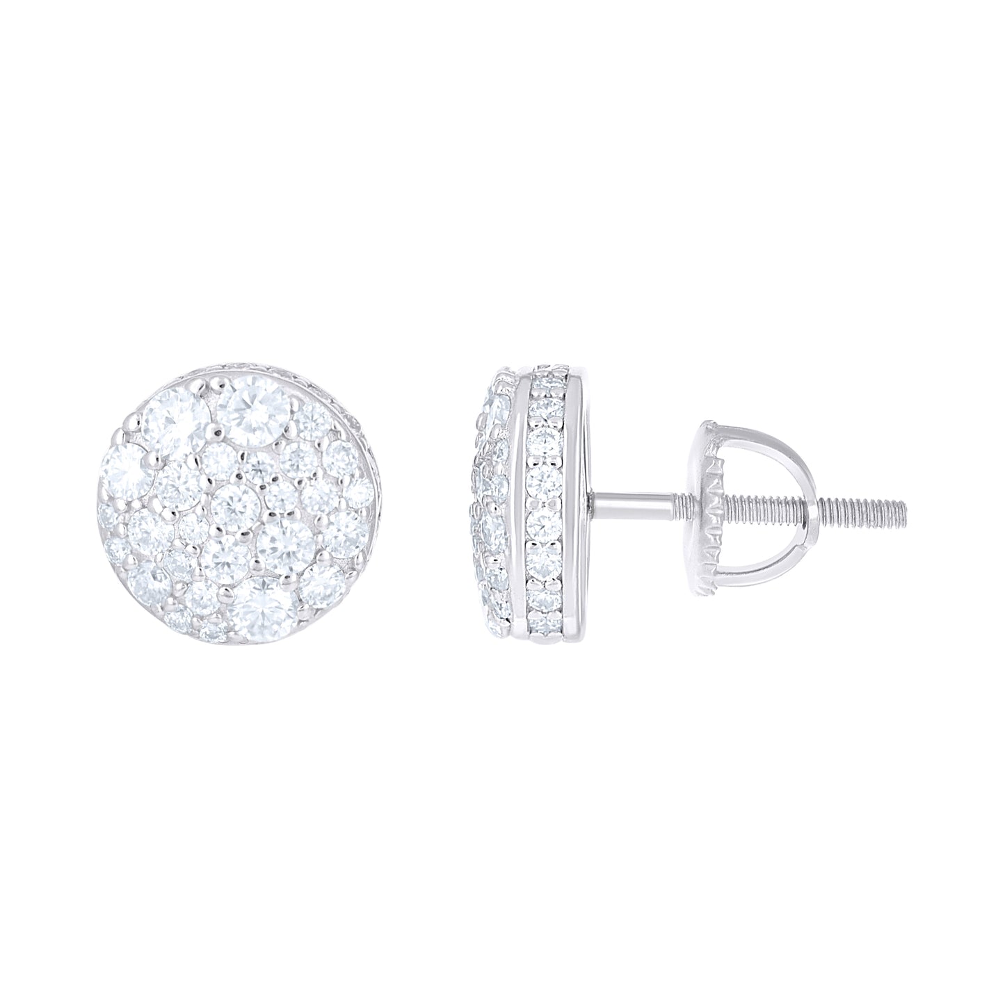 Sterling Silver Womens Moissanite Round Fashion Stud Earrings– Elegant Jewelry Gift for Birthday, Anniversary, Engagement, Wedding