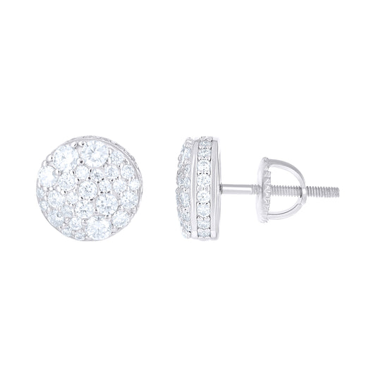 Sterling Silver Womens Moissanite Round Fashion Stud Earrings– Elegant Jewelry Gift for Birthday, Anniversary, Engagement, Wedding