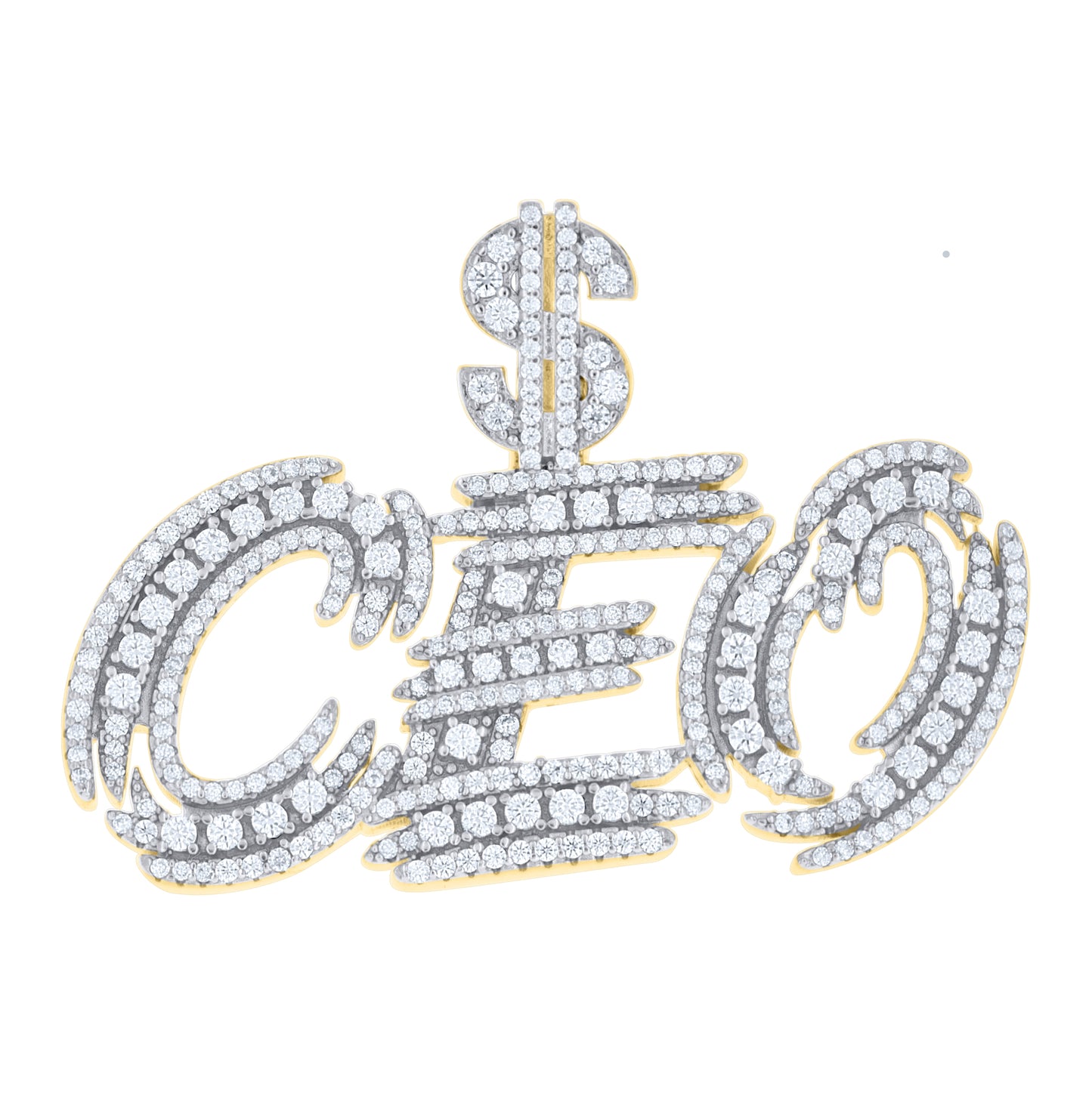 Sterling Silver Mens Moissanite Dollar Sign CEO Talking Fashion Pendant – Elegant Jewelry Gift for Birthday, Anniversary, Engagement, Wedding
