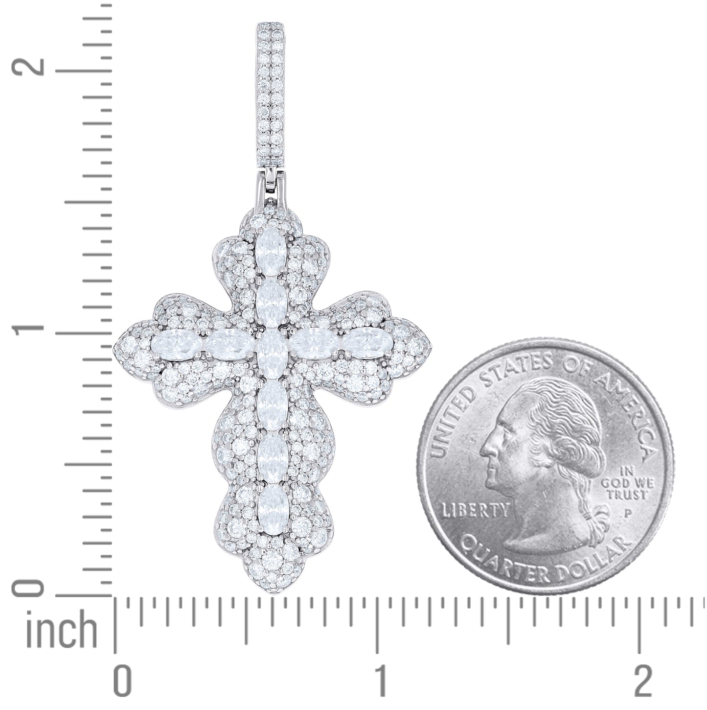 Sterling Silver Womens Oval Round Moissanite Cross Religious Pendant – Elegant Jewelry Gift for Birthday, Anniversary, Engagement, Wedding
