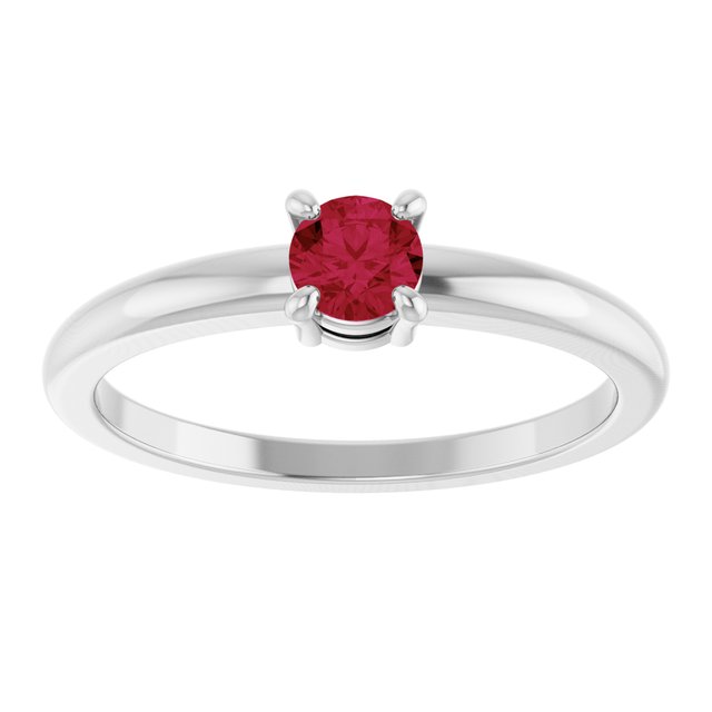 14K Yellow Or White Gold Or Sterling Silver Round 4 Mm Polished Natural Solitaire Ring