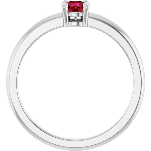 14K Yellow Or White Gold Or Sterling Silver Round 4 Mm Polished Natural Solitaire Ring