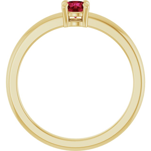14K Yellow Or White Gold Or Sterling Silver Round 4 Mm Polished Natural Solitaire Ring