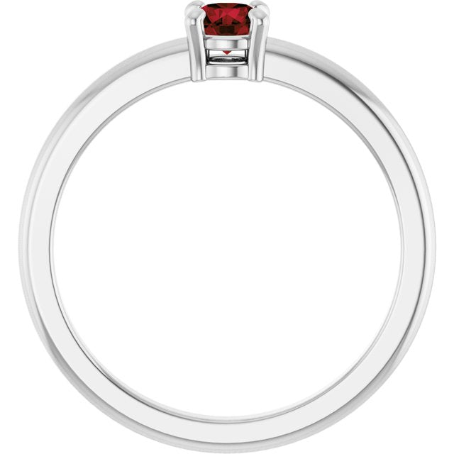 14K Yellow Or White Gold Or Sterling Silver Round 4 Mm Polished Natural Solitaire Ring