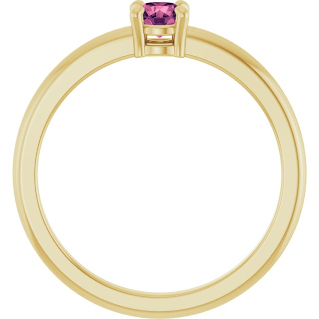 14K Yellow Or White Gold Or Sterling Silver Round 4 Mm Polished Natural Solitaire Ring
