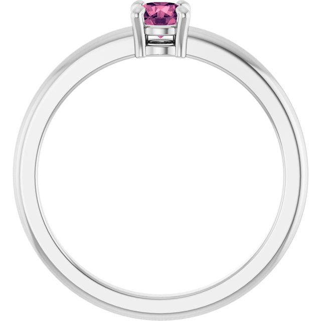 14K Yellow Or White Gold Or Sterling Silver Round 4 Mm Polished Natural Solitaire Ring