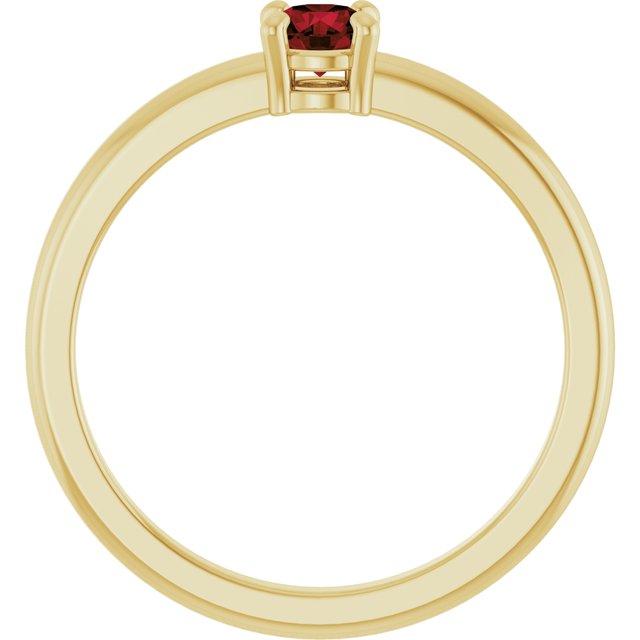 14K Yellow Or White Gold Or Sterling Silver Round 4 Mm Polished Natural Solitaire Ring