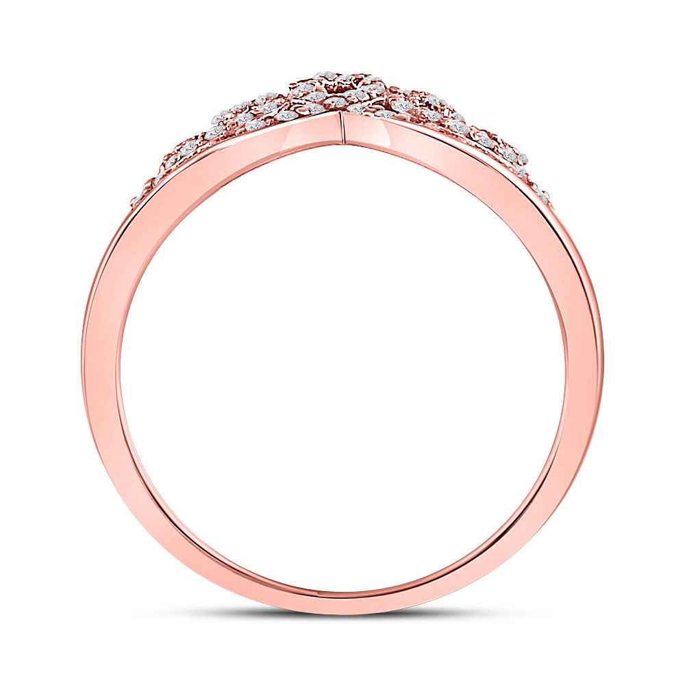 10K Rose Gold Womens Round Diamond Fashion Crown Band Ring 1/3 Cttw, Womens Size: 5-10
