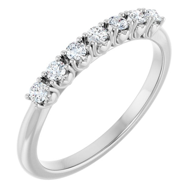 14K Yellow Or White Gold Round 2 Mm Polished 1/5 Ctw Lab-Grown Diamond Anniversary Band