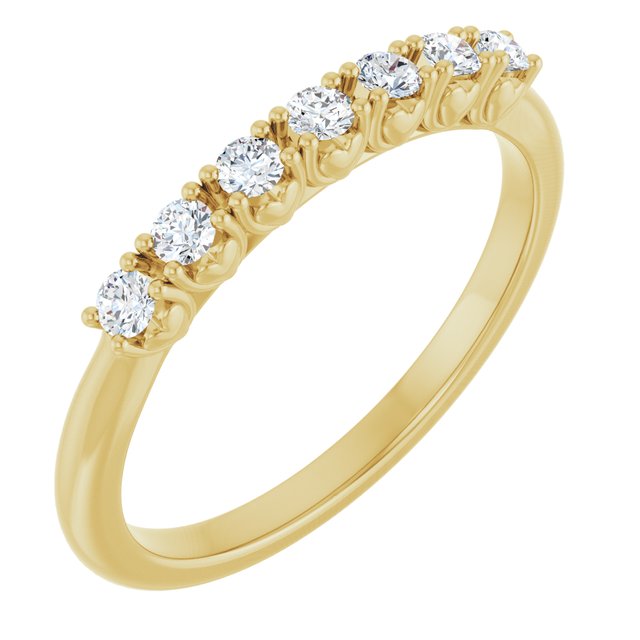 14K Yellow Or White Gold Round 2 Mm Polished 1/5 Ctw Lab-Grown Diamond Anniversary Band