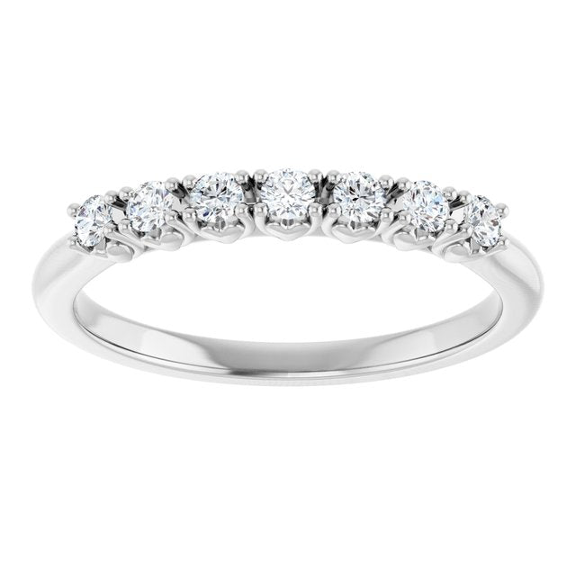 14K Yellow Or White Gold Round 2 Mm Polished 1/5 Ctw Lab-Grown Diamond Anniversary Band
