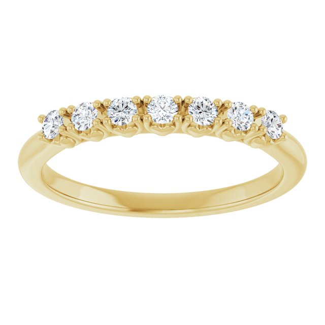 14K Yellow Or White Gold Round 2 Mm Polished 1/5 Ctw Lab-Grown Diamond Anniversary Band