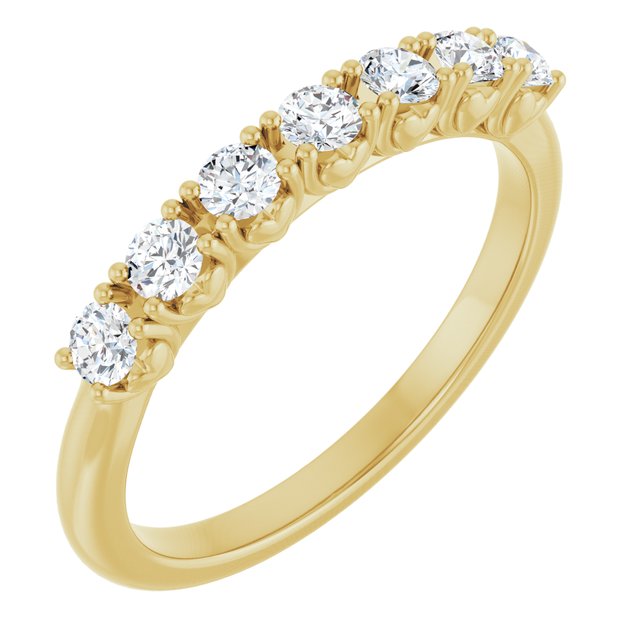 14K Yellow Or White Gold Round 2.5 Mm Polished 3/8 Ctw Lab-Grown Diamond Anniversary Band