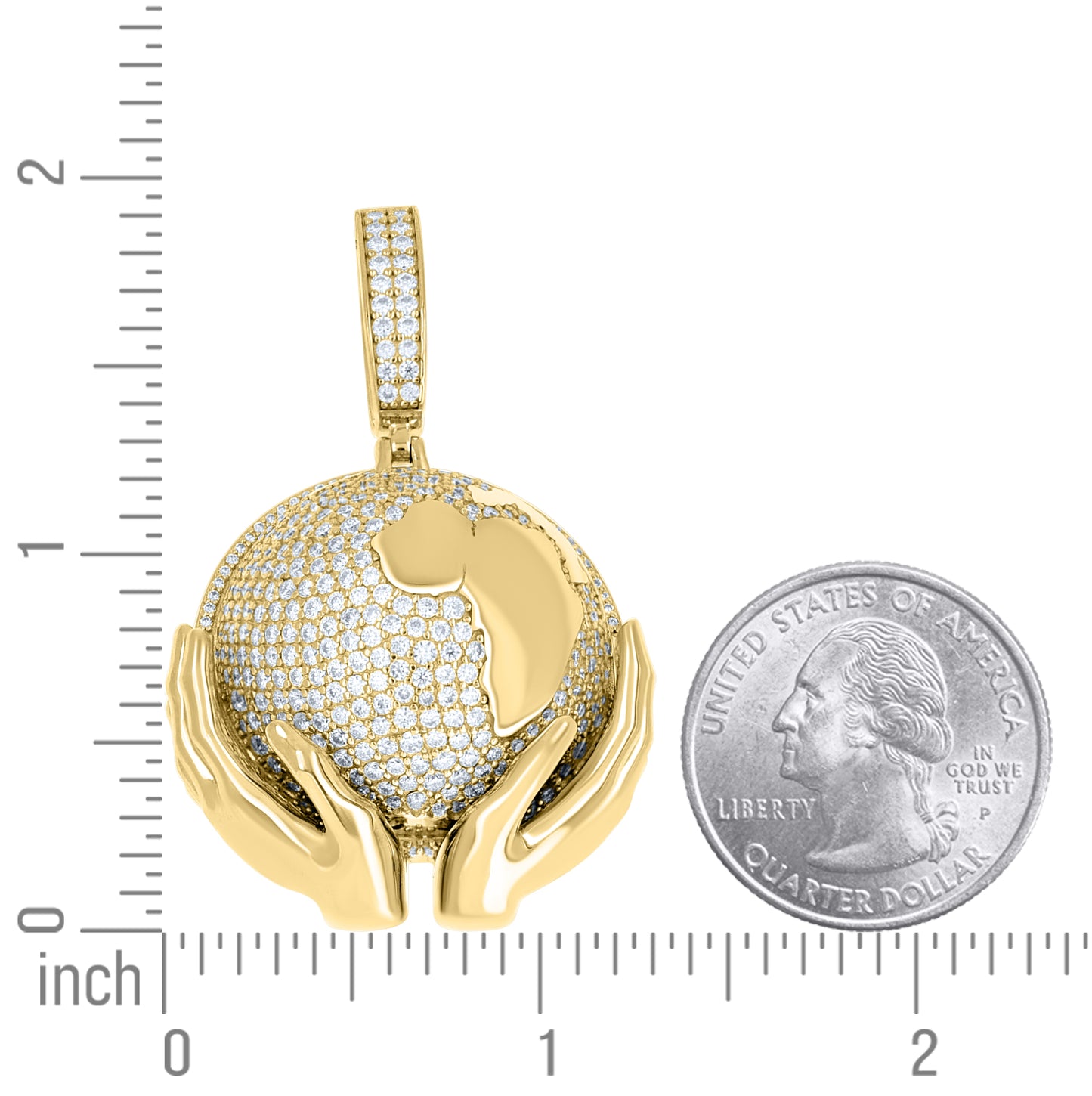 Sterling Silver Mens Moissanite World Map Charm Pendant – Elegant Jewelry Gift for Birthday, Anniversary, Engagement, Wedding