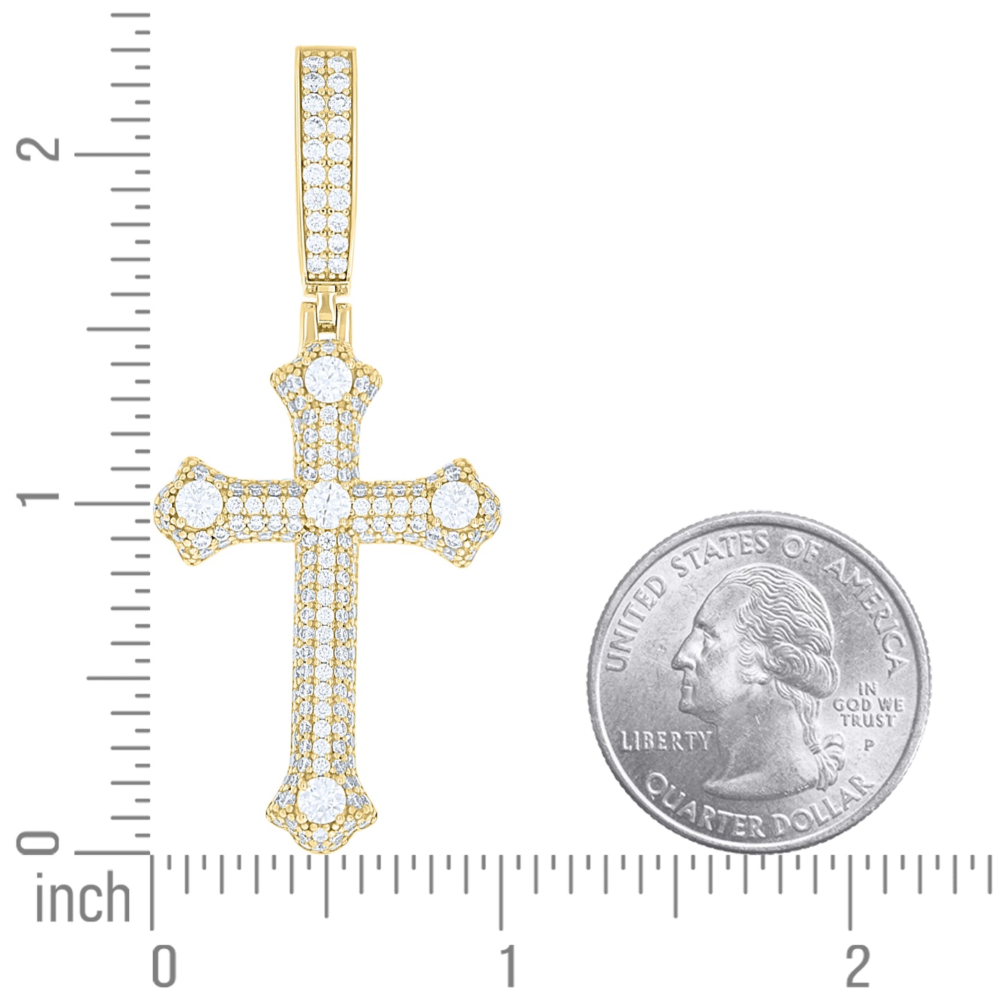 Sterling Silver Mens Round Moissanite Cross Religious Pendant – Elegant Jewelry Gift for Birthday, Anniversary, Engagement, Wedding