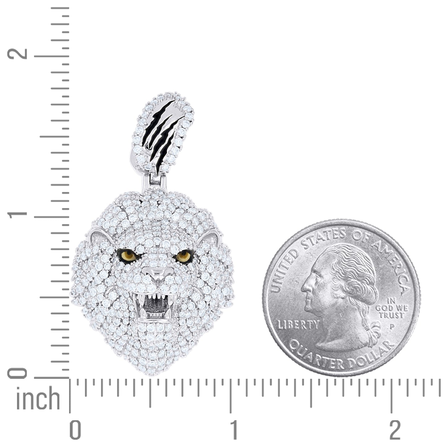 Sterling Silver Mens Moissanite Enameled Lion Head Wildlife Pendant – Elegant Jewelry Gift for Birthday, Anniversary, Engagement, Wedding
