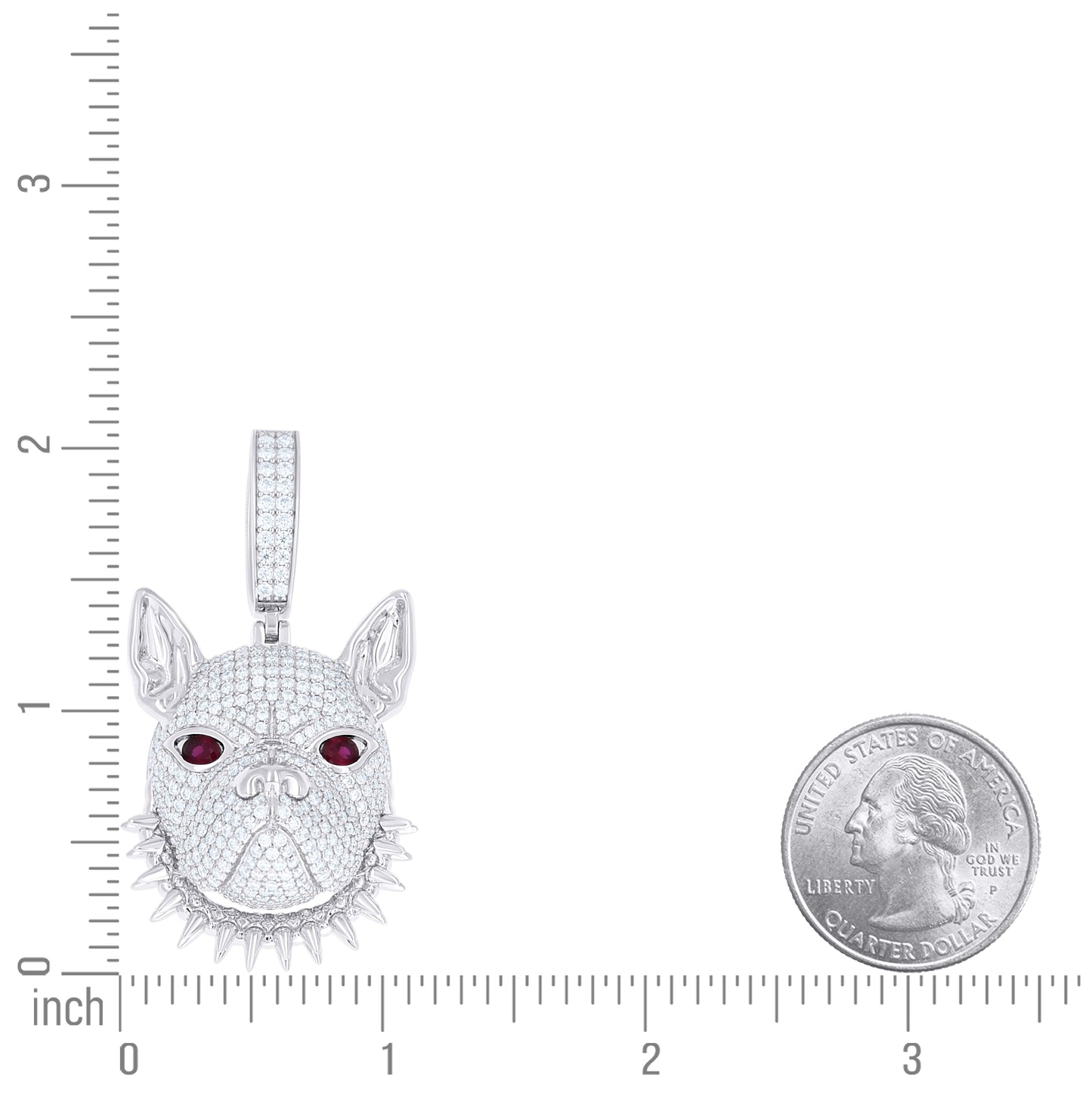 Sterling Silver Mens Purple White Moissanite Bulldog Wildlife Pendant – Elegant Jewelry Gift for Birthday, Anniversary, Engagement, Wedding