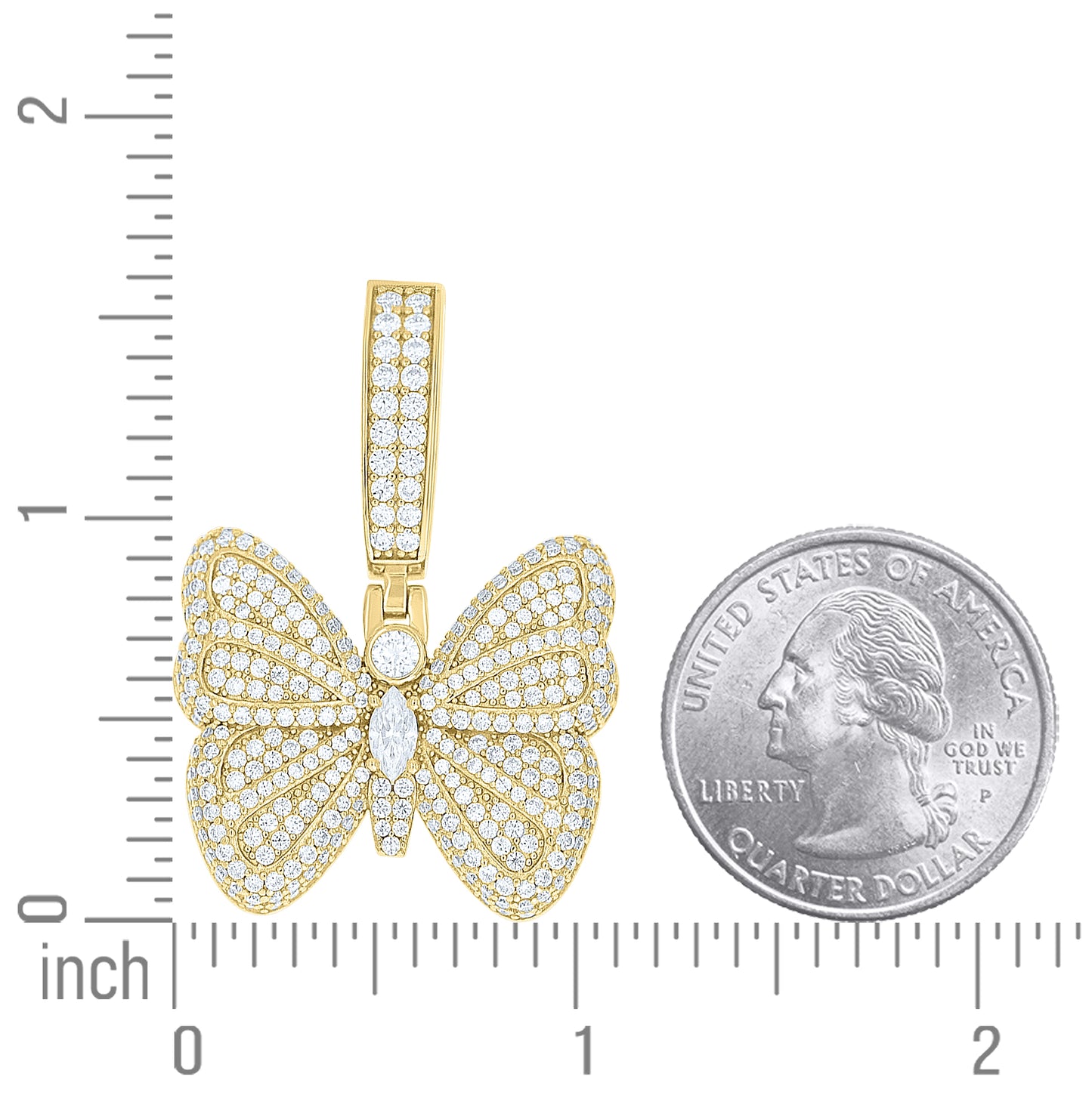 Sterling Silver Womens Marquise Round Moissanite Butterfly Fashion Pendant – Elegant Jewelry Gift for Birthday, Anniversary, Engagement, Wedding