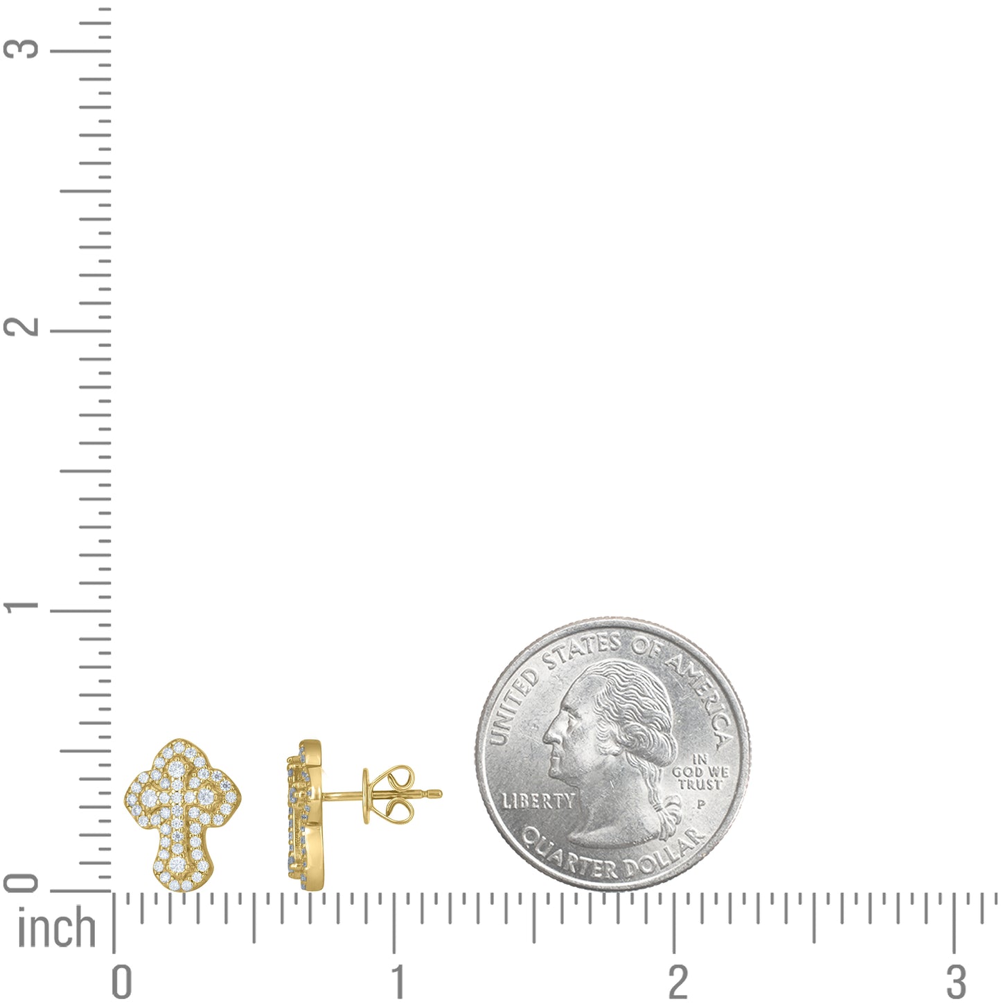 Sterling Silver Unisex Moissanite Cross Religious Stud Earrings – Elegant Jewelry Gift for Birthday, Anniversary, Engagement, Wedding