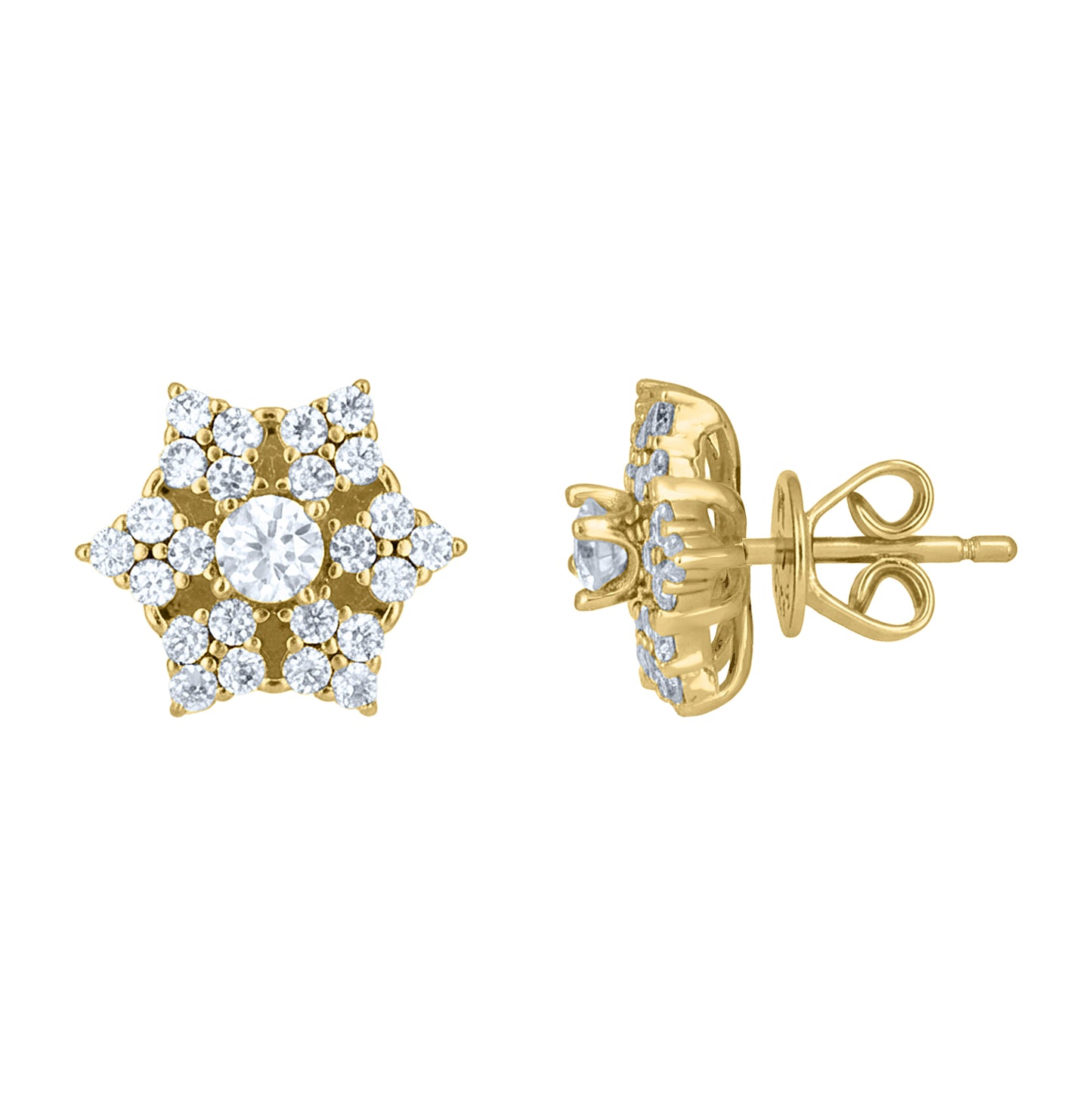 Sterling Silver Womens Moissanite Star Fashion Stud Earrings – Elegant Jewelry Gift for Birthday, Anniversary, Engagement, Wedding